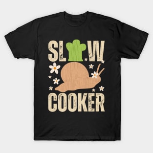 Slow Cooker Cute & Funny Snail Chef T-Shirt